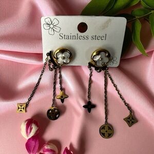 Fashion Flower Earrings Temperament Pendant Tassel Earrings